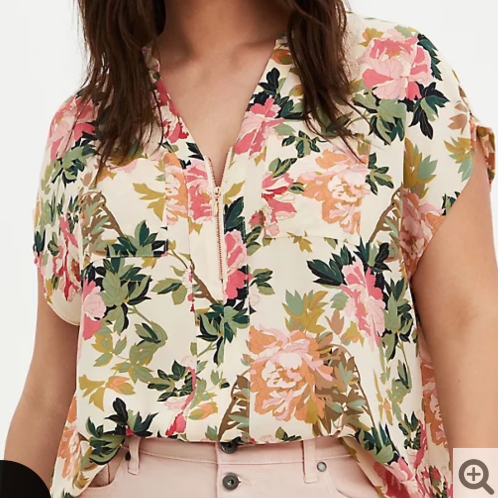 ✨ TORRID SAND FLORAL GEORGETTE ZIP FRONT DOLMAN ✨